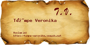 Tömpe Veronika névjegykártya
