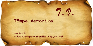 Tömpe Veronika névjegykártya